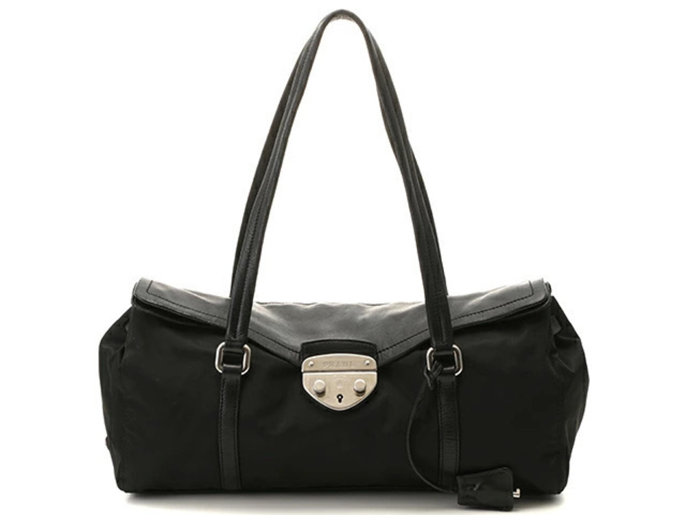 Prada Bag Shoulder Calfskin Black